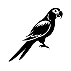 Parrot black flat icon vector