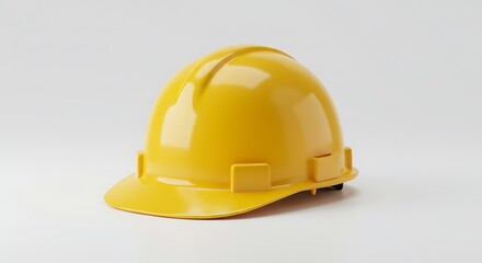 Fototapeta premium Safety First: Yellow Hard Hat on White Background