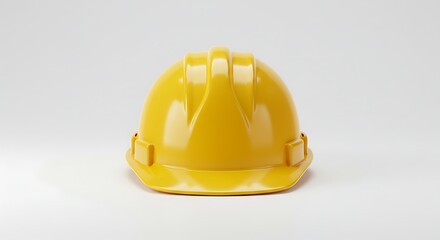 Fototapeta premium Safety First: Yellow Hard Hat on White Background