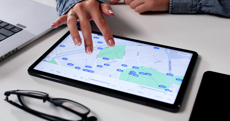 Tech-Savvy Real Estate Agent Analyzing Online Property Listings