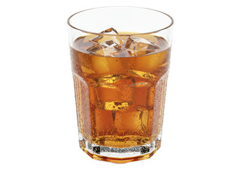 Isolated Cola Glass with Ice Sparkling Cold