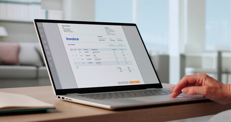 Focused Woman Managing Business Invoices