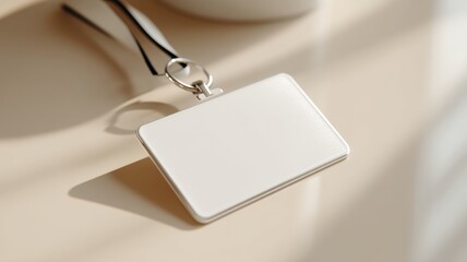 Employment Trends. Blank rectangular keychain on a light background with soft shadows.