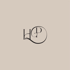 dinamyc curvy initial concept monogram wedding logo letter elegant and luxury style HP