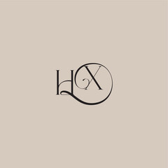 dinamyc curvy initial concept monogram wedding logo letter elegant and luxury style HX