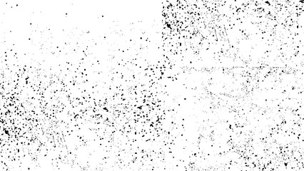 Distressed black texture. Dark grainy texture on white background. Grunge background black and white. Cracks, chips, scratches, dust texture. 