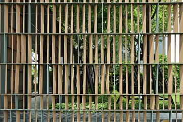 Vertical timber louvers fence pattern background