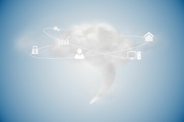Cloud computing graphic with icons