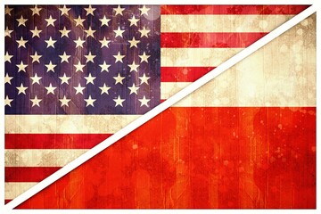 Poland and American flags