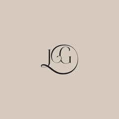 Obraz premium dinamyc curvy initial concept monogram wedding logo letter elegant and luxury style JG