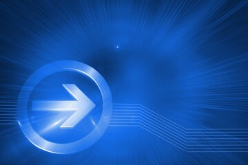 Arrow in circle pointing to the right