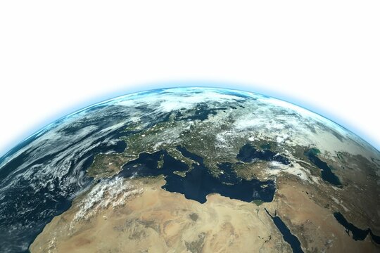 Fototapeta Digitally composite image of Earth