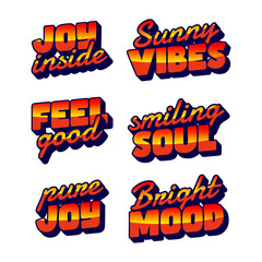 Retro Motivational Phrases Set design