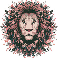 Heart-Marked Lion Vector