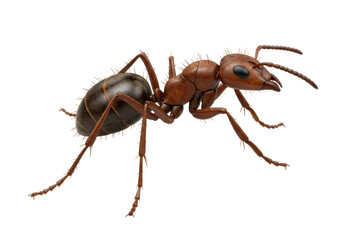 Isolated Brown Ant with Detailed Anatomy