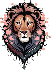 Heart-Marked Lion Vector
