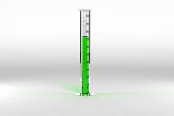 Test tube with green chemical solution