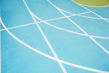 High angle view of running track
