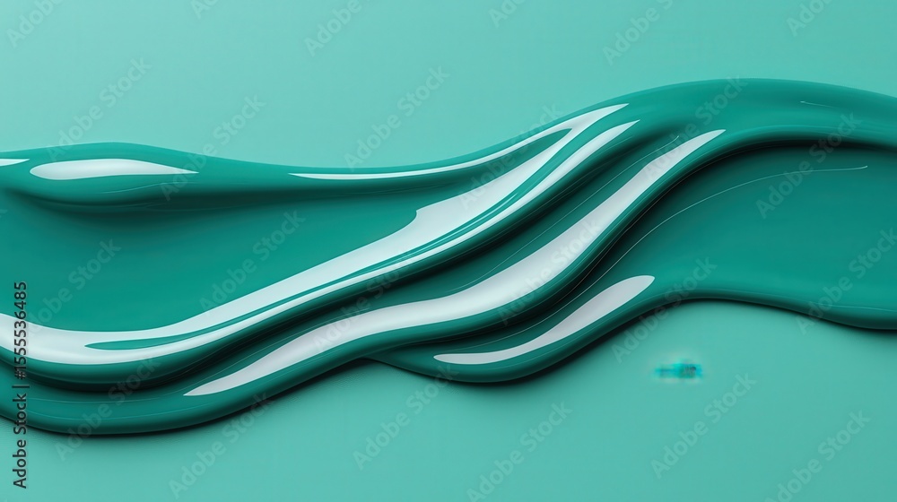 Poster textured teal surface subtle variations concept. fluid turquoise paint waves on a smooth surface.