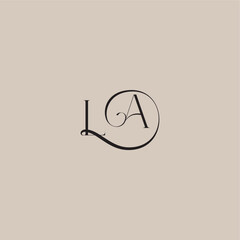 dinamyc curvy initial concept monogram wedding logo letter elegant and luxury style LA