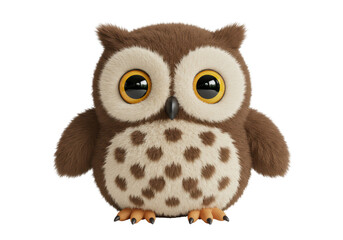Naklejka premium Isolated Adorable Fluffy Owl Cartoon Character