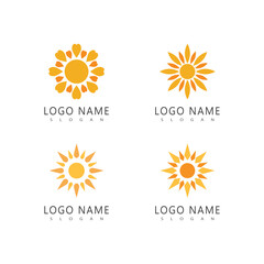 Sun logo and symbol stylized design