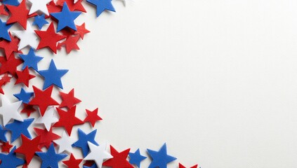 Patriotic stars on white background