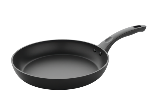 Isolated Black Non Stick Frying Pan Cookware