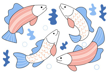 seamless pattern with fishes