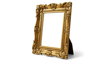 An ornate, vintage gold picture frame with a baroque design, perfect for displaying art or photos