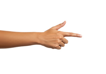 Isolated Pointing Hand with Tan Skin Direction