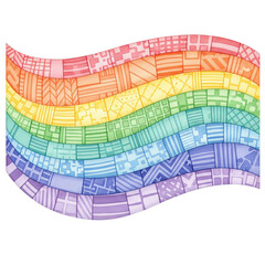 Rainbow Flag in Celebration: A vibrant rainbow flag, waves gently, its colors symbolizing hope, diversity, and unity. A powerful illustration of the universal celebration.