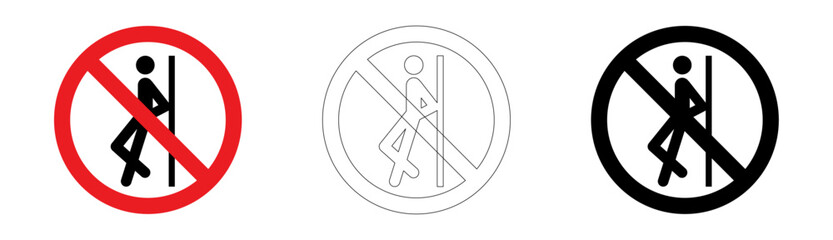 No leaning against sign in vector format