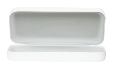 White opened glasses case isolated on transparent background