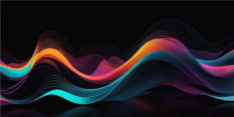 Abstract colorful wave design featuring dynamic lines, flowing energy, and a vibrant light effect for a modern technology backdrop