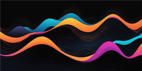 Abstract Colorful Wave Design with Flowing Lines and Artistic Shapes