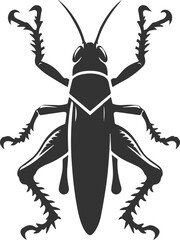 Grasshopper black clip art silhouette graphic drawing isolated animal illustration