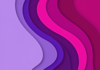 Abstract wavy layers of purple and pink shades creating depth effect
