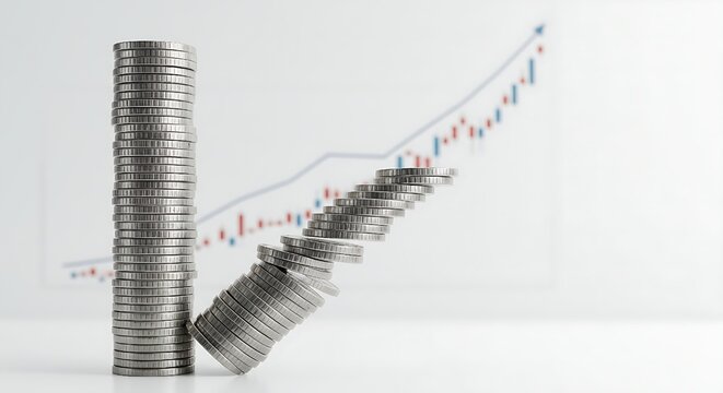 The image captures the atmosphere of financial progress, with a soaring line graph symbolizing growth and innovation, making it a powerful visual for banking, finance, and investment technology