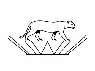 Abstract Fossa Icon In Walking Pose Sleek Feline Like Body SVG Design