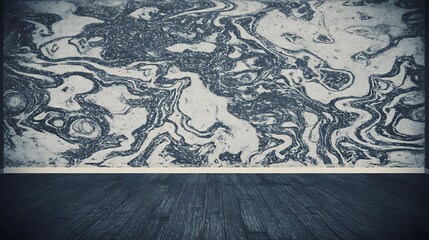 Abstract wall and wood floor interior