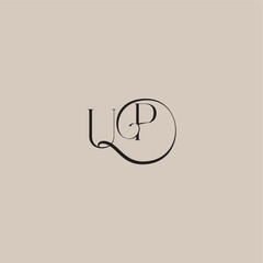 elegant and luxury style UP monogram wedding logo letter dinamyc curvy initial concept