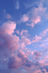 Obraz premium serene sky gradient featuring bright blue soft pink and deep violet hues creating tranquil atmosphere