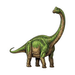 brontosaurus dinosaur vector illustration on white background © Wiwit
