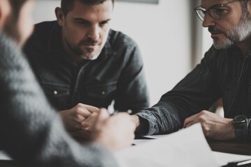 Man discussing with a mentor psychologist during a therapy session focused on mental health and anxiety management., Generative AI
