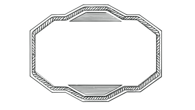 Intricate frame with rope design  lined corner accents octagon shape