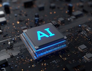 AI chip on circuit board