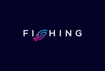 Fishing Logo, Letter S with Fish icon combination in text Fish typography logo, vector illustration