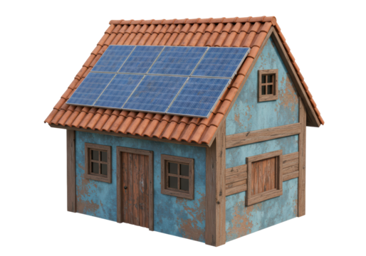 Isolated Rustic Cottage Solar Panels Renewable Energy