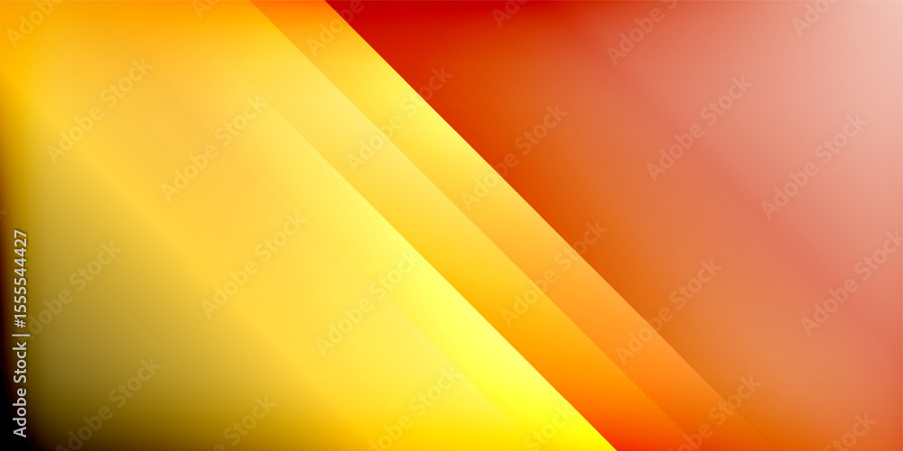 Poster abstract gradients dominate image. yellows, oranges, reds blend into black background. diagonal line